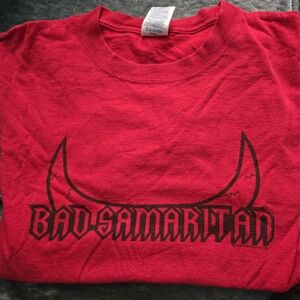 Bad Samaritan shirt. Black  on red. Small. Dope AF.